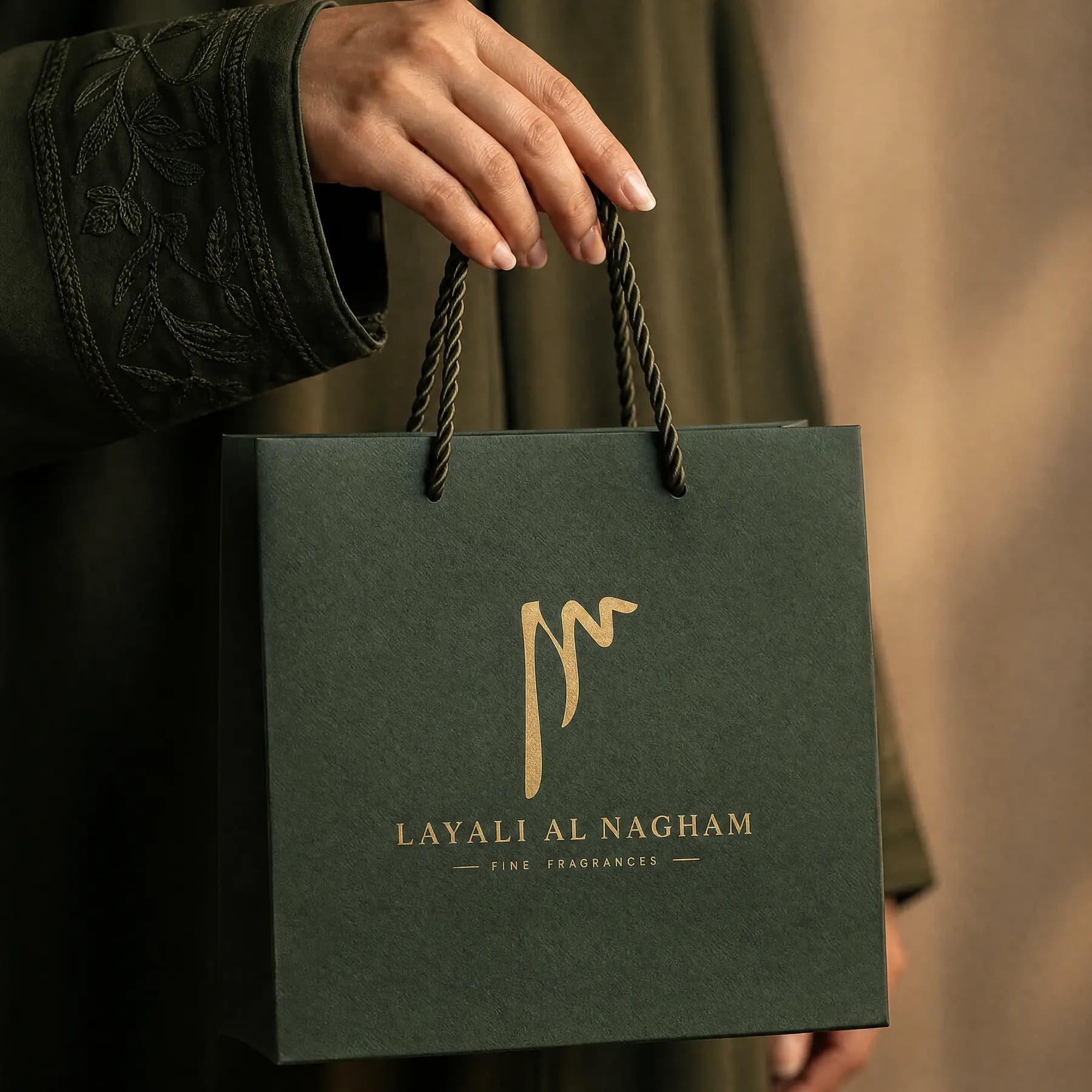 Layali Al Nagham fragrance bottle campaign